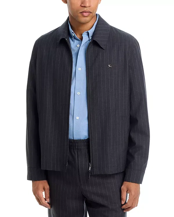 Мужская куртка с вышивкой Bloomsbury Track Jacket Burberry, IROn Grey Stripe