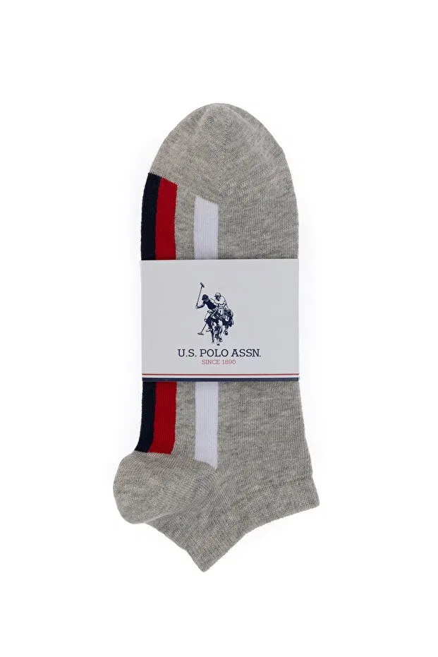 Мужские носки хлопковые 5-парные U.S. Polo Assn., Gray Melange — фото 4