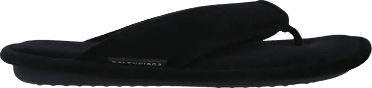 

Сандалии Balenciaga Soft Thong Slides Black Velvet, черный