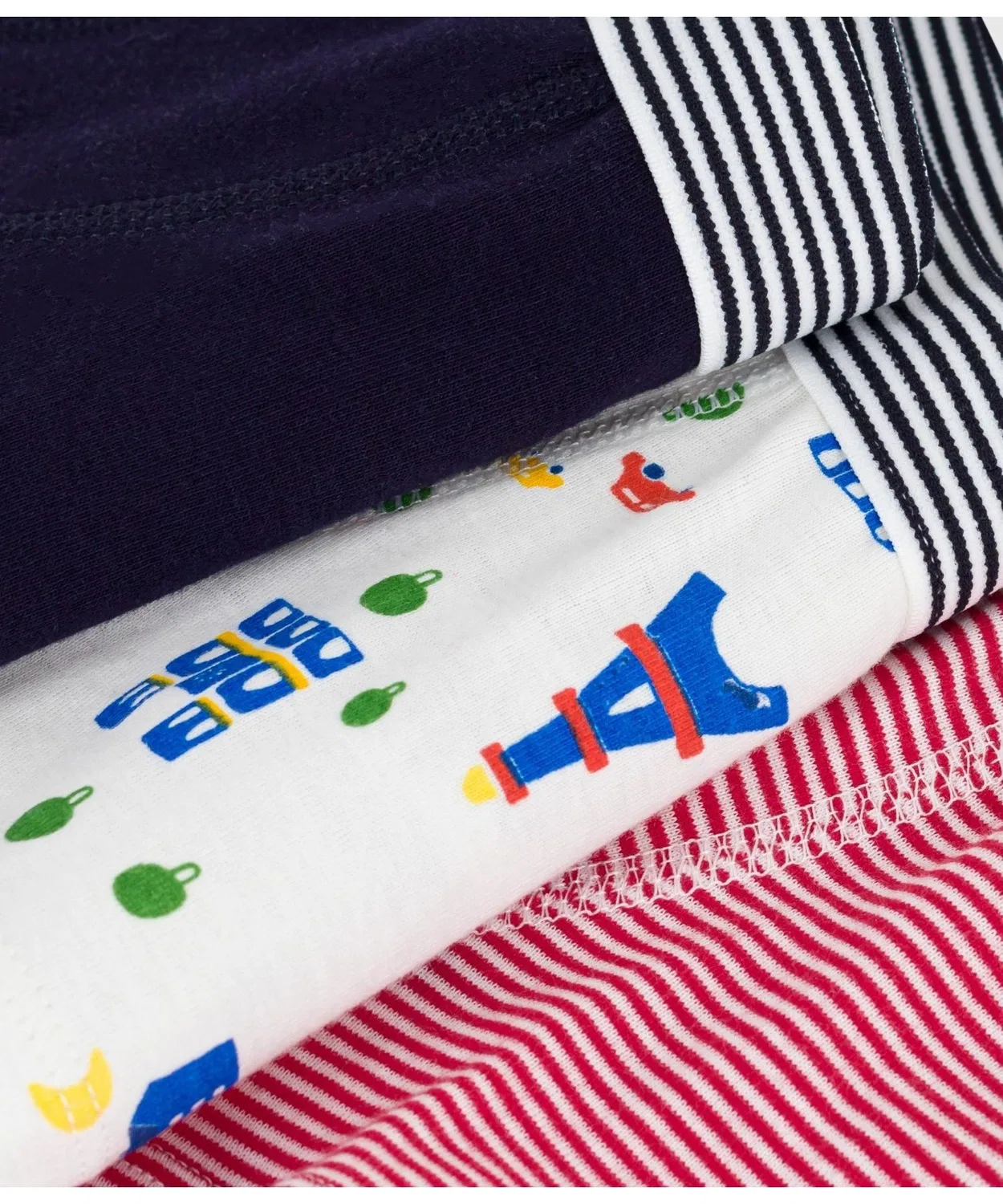 Детские трусы-боксеры 3 шт, с принтом, Petit Bateau — фото 3