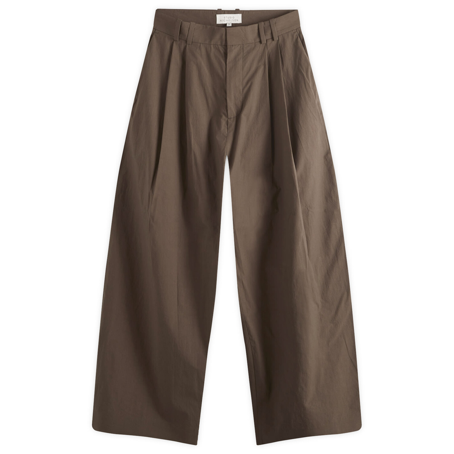 

Брюки Studio Nicholson Line 2 Pleat Volume, коричневый