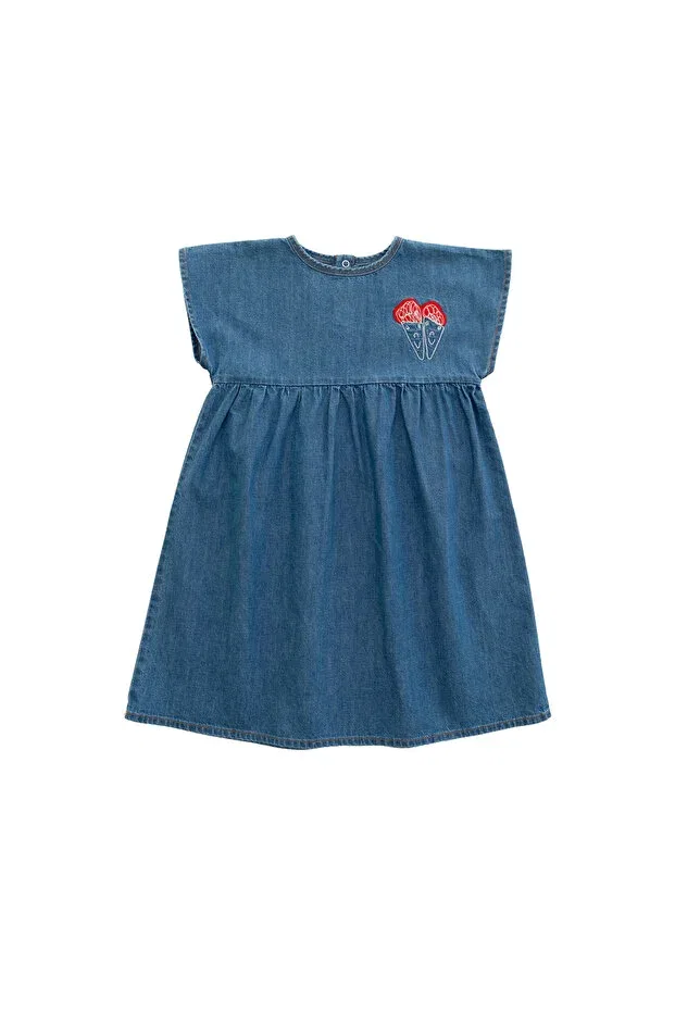 Детское платье джинсовое Marshmallow denim dress Little Yucca, Navy Blue — фото 2