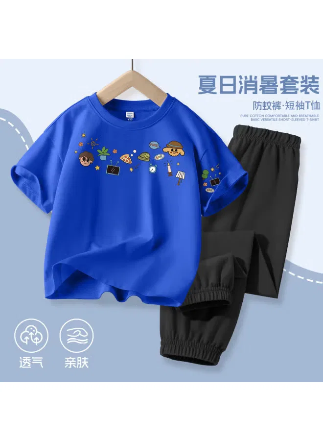 Комплект одежды с коротким рукавом для мальчиков Jeanswest, королевский синий — фото 2
