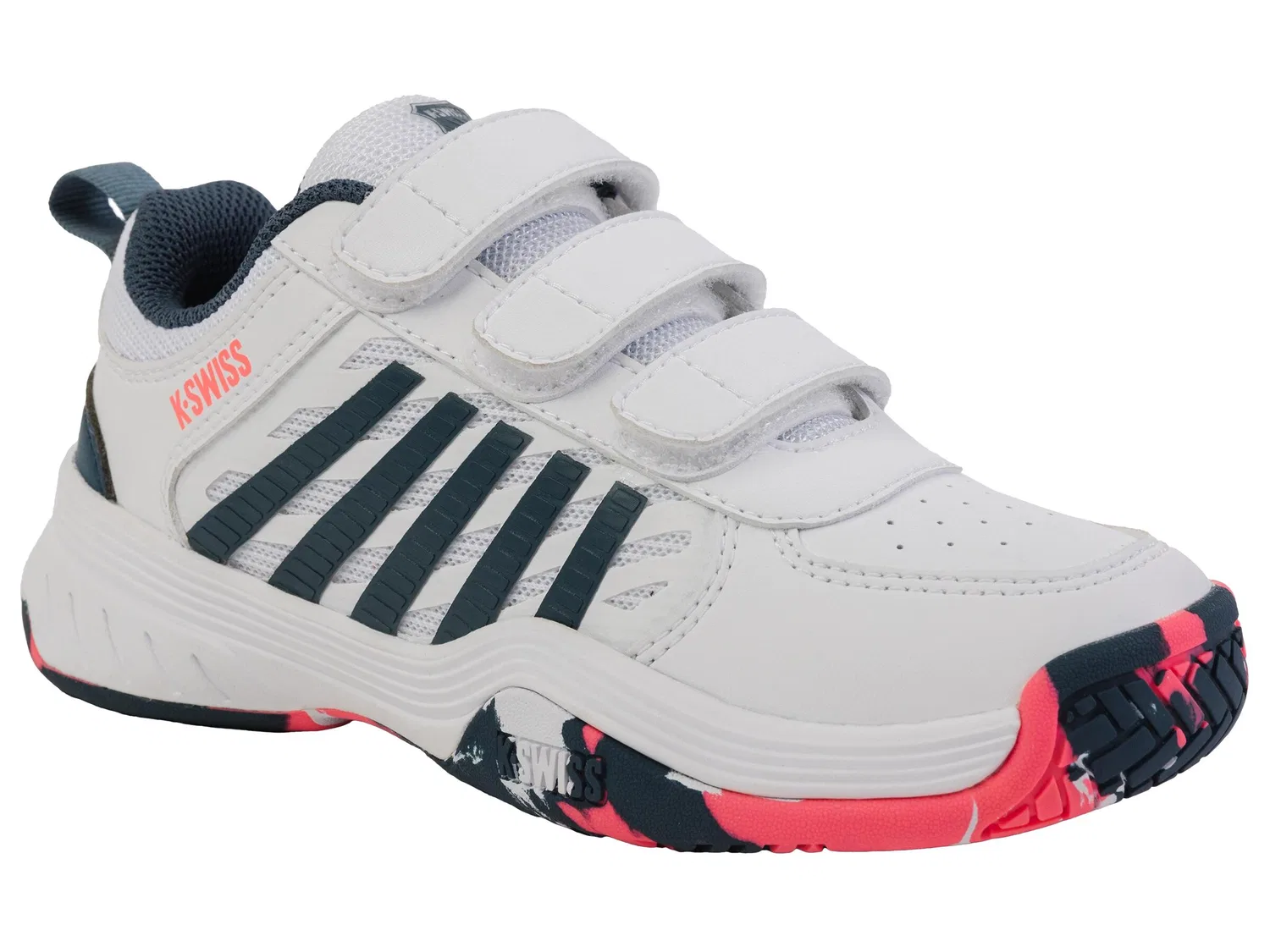 Детские кроссовки с липучкой Courtexpress 2 Strap K-Swiss, Weiss Rosa — фото 2