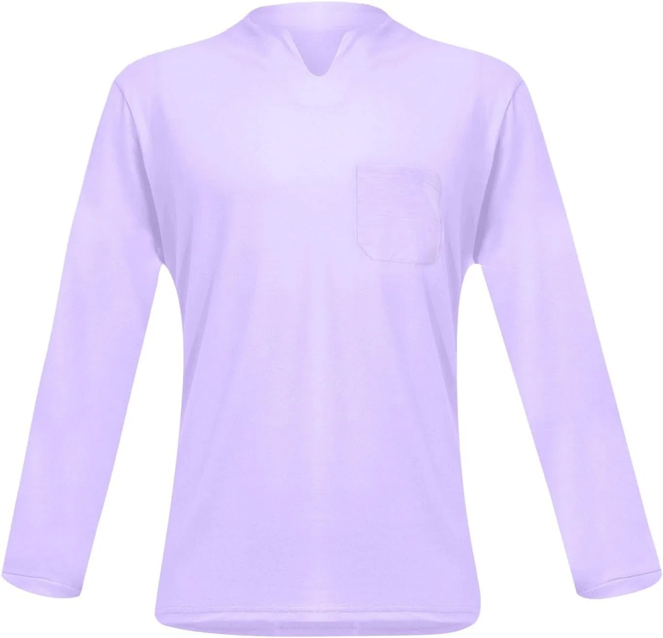 Мужская футболка с V-образным вырезом длинный рукав Generic, 3-light Purple — фото 4