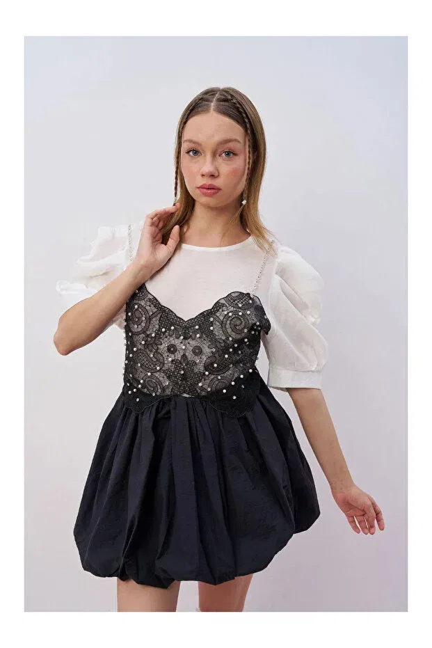 Детское кружевное укороченное боди-топ без рукавов My Lorin Kids Store, White