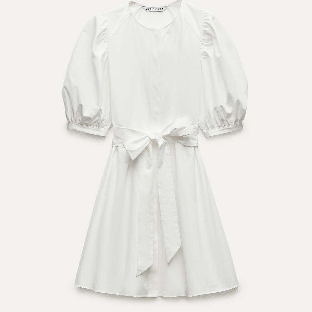 

Платье Zara Zw Collection Striped Poplin, белый