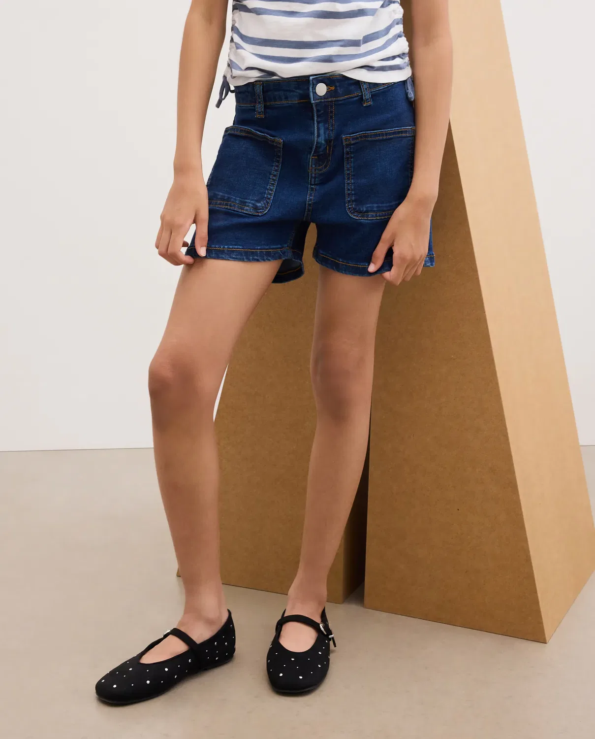 Детские шорты для девочек джинсовые Kids El Corte Inglés, Indigo — фото 2