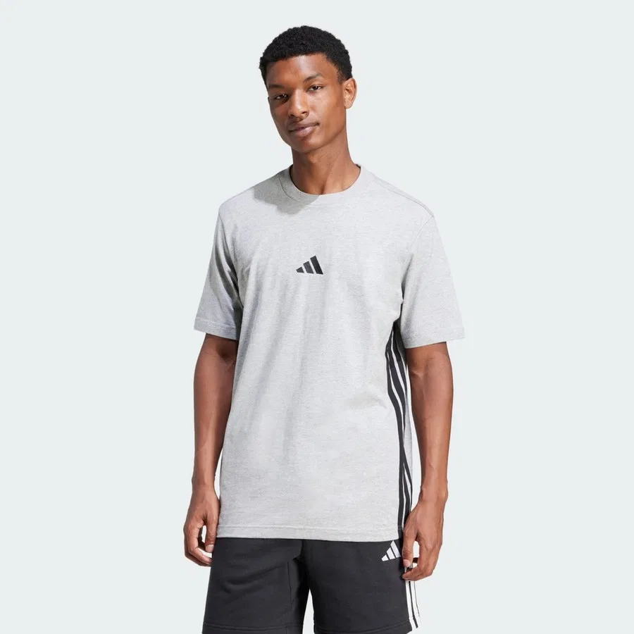 Футболка с длинным рукавом Sportswear JE6396 Essentials 3-Stripes Single Jersey Tee adidas, Серо-черный