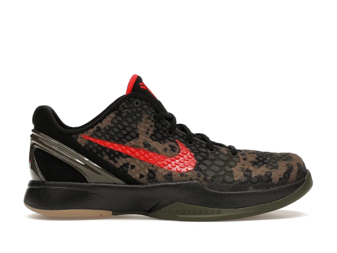 Детские кроссовки для активного спорта Nike Kobe 6 Protro Nike, Black/Crimson-Bog Green-Khaki