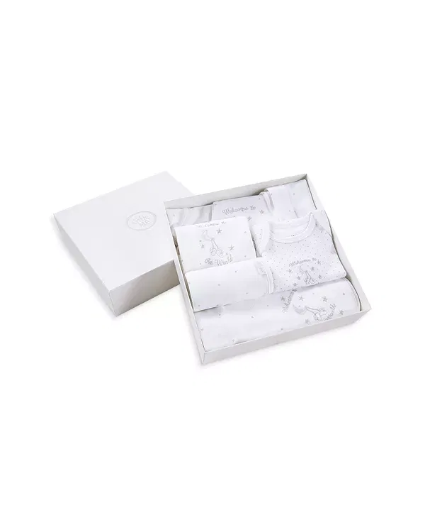Детский комплект для новорожденных хлопковый Welcome To The World Six Piece Gift Box Set Little Me, белый — фото 3