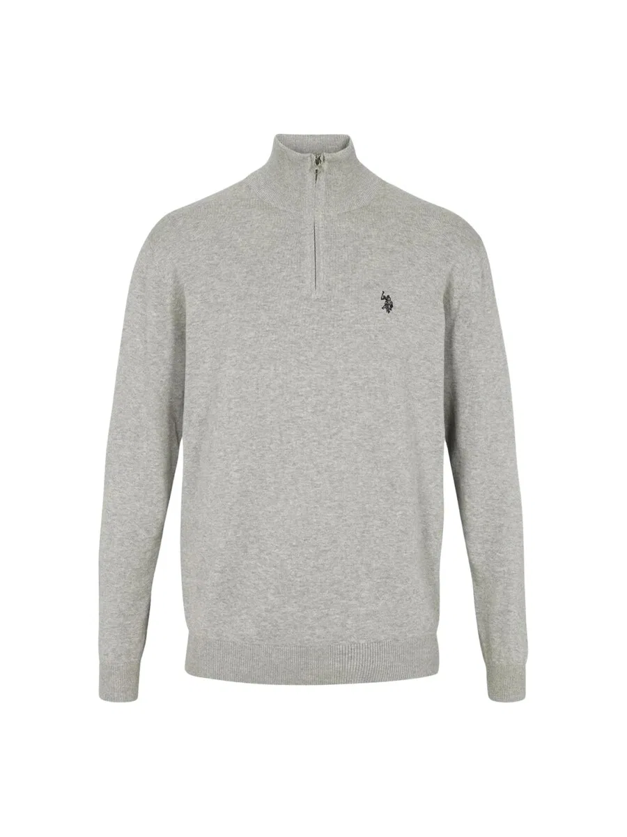 Свитер U.S. Polo Assn. 'UMBRISON' серого цвета с пятнистым рисунком