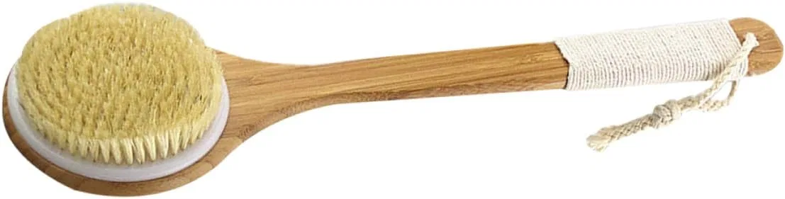 Щетка для тела с щетиной и бамбуковой ручкой FRCOLOR, 40x10.5x4 см, Light Brown