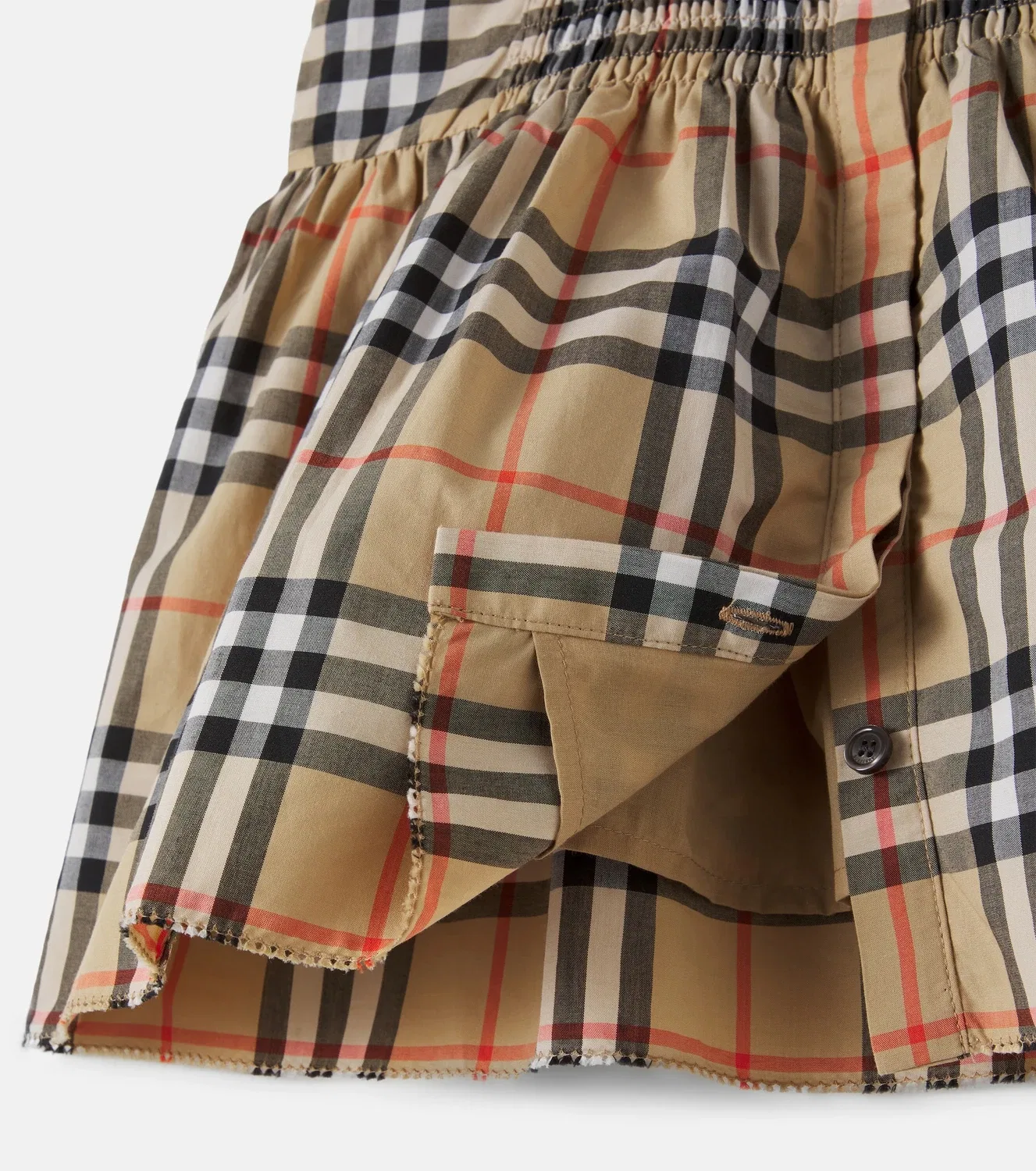 Нарядное платье с клетчатым принтом Baby Burberry Burberry Kids, бежевый — фото 4