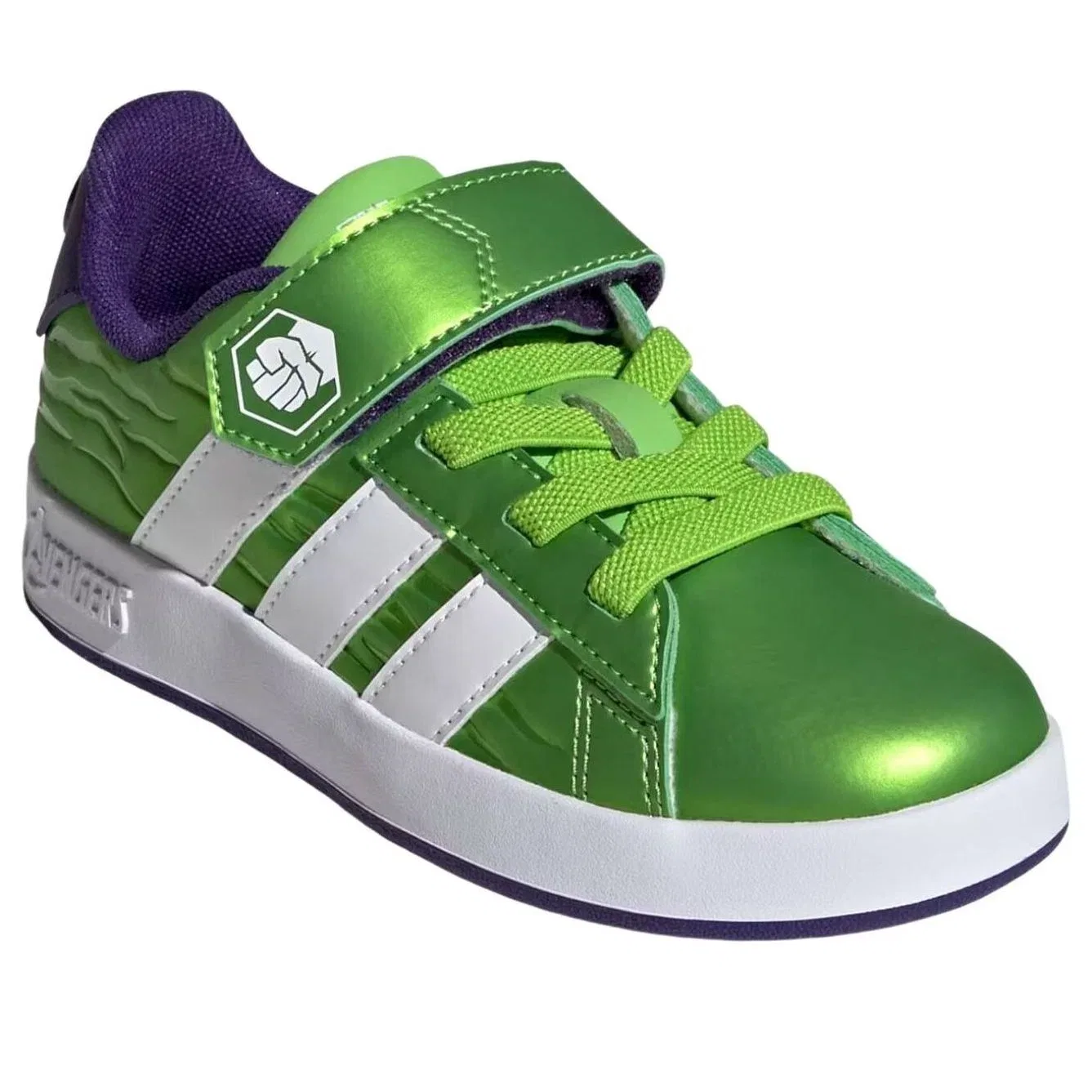 Детские кроссовки для мальчиков на липучке Grand Court Adidas, зеленый — фото 2