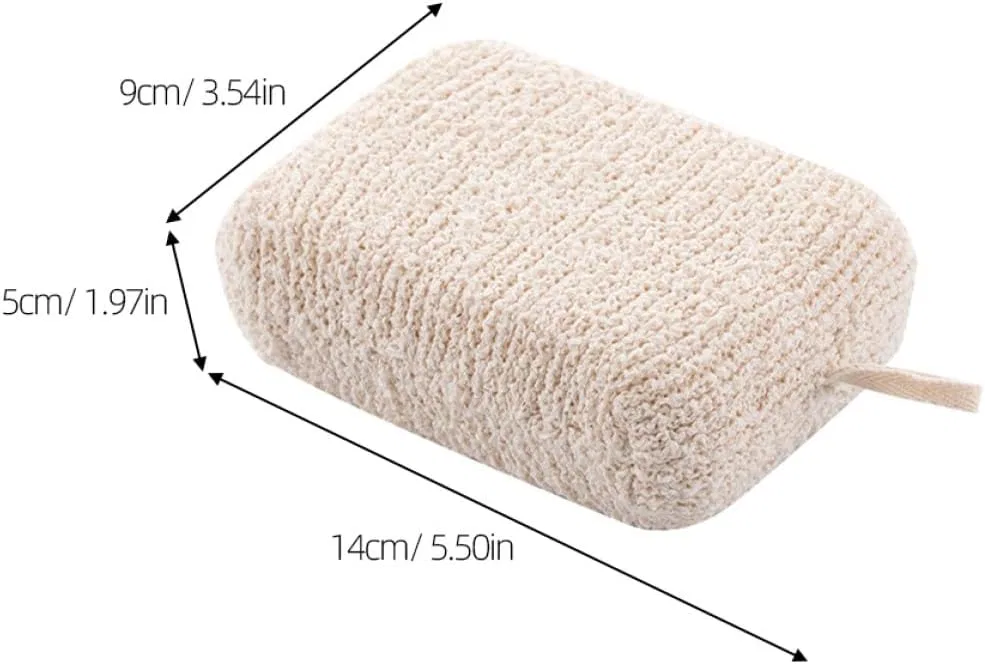 Двусторонняя мочалка для душа, JOINPAYA, 2 шт, 14x9x5 см, Beige — фото 2