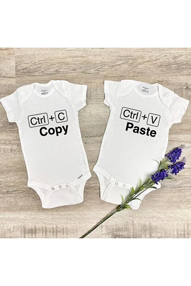 Детский комплект боди для новорожденных с принтом Copy + paste printed Minipera, White