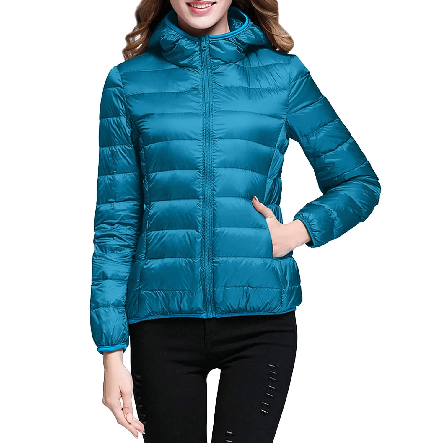 Женская утеплённая куртка с капюшоном Piumini da donna, Blu