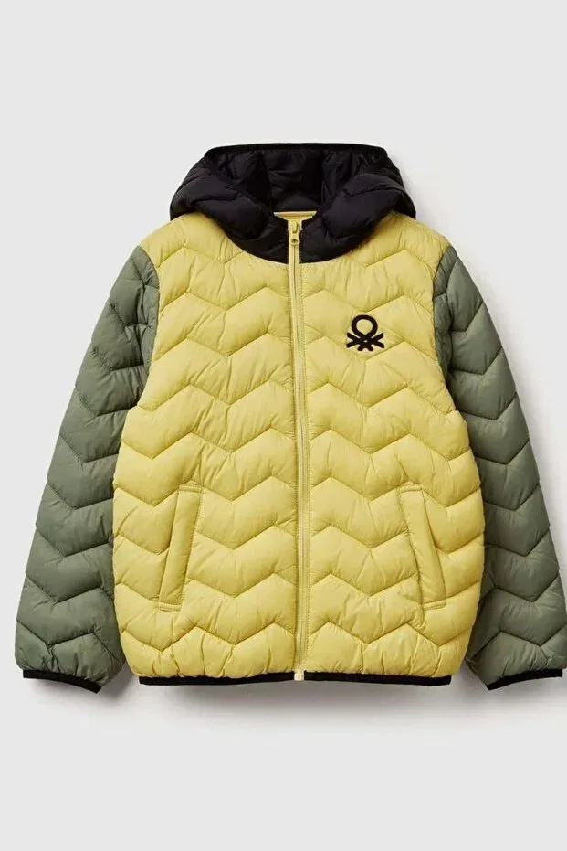 Детское пальто для мальчиков с капюшоном United Colors Of Benetton, Yellow