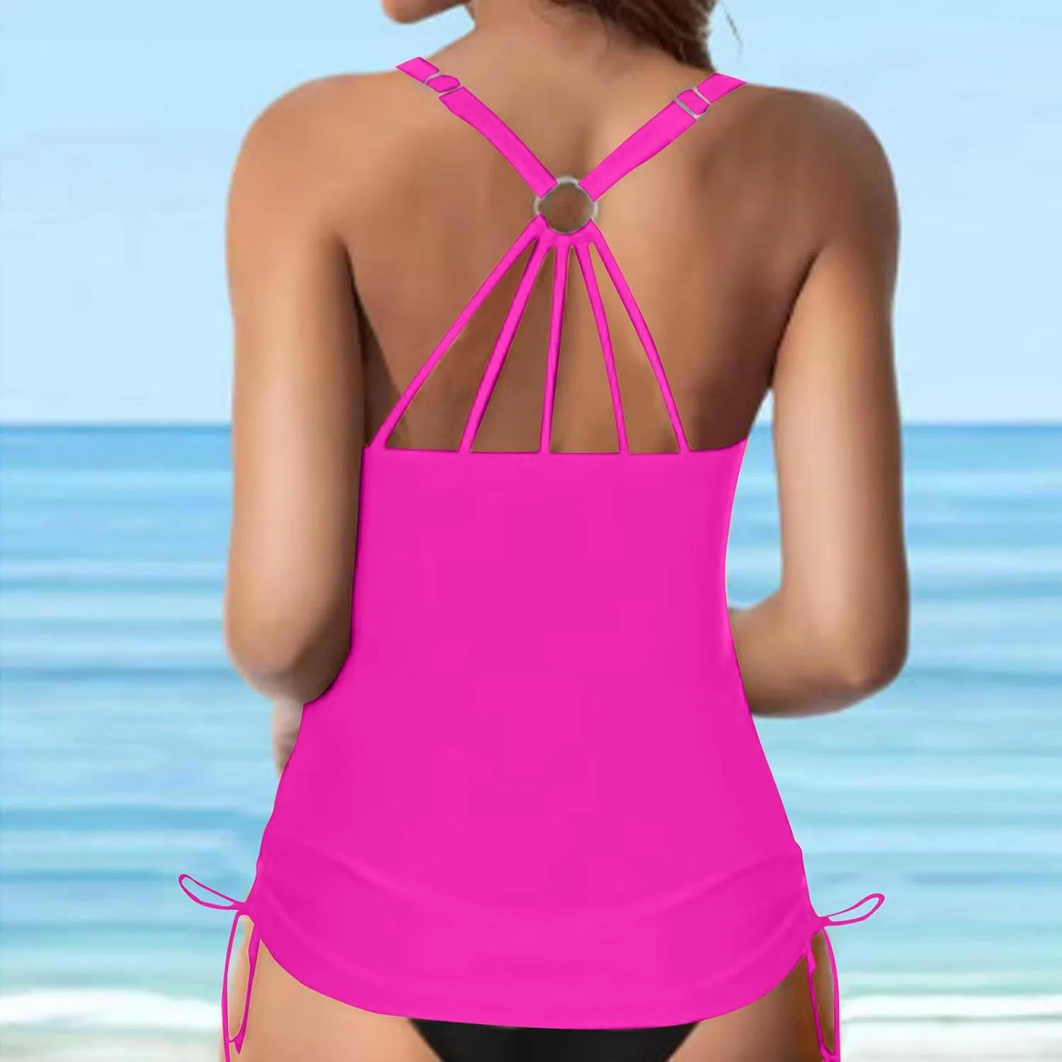 Женский танкини топ с утягивающим эффектом, Hot Pink — фото 2