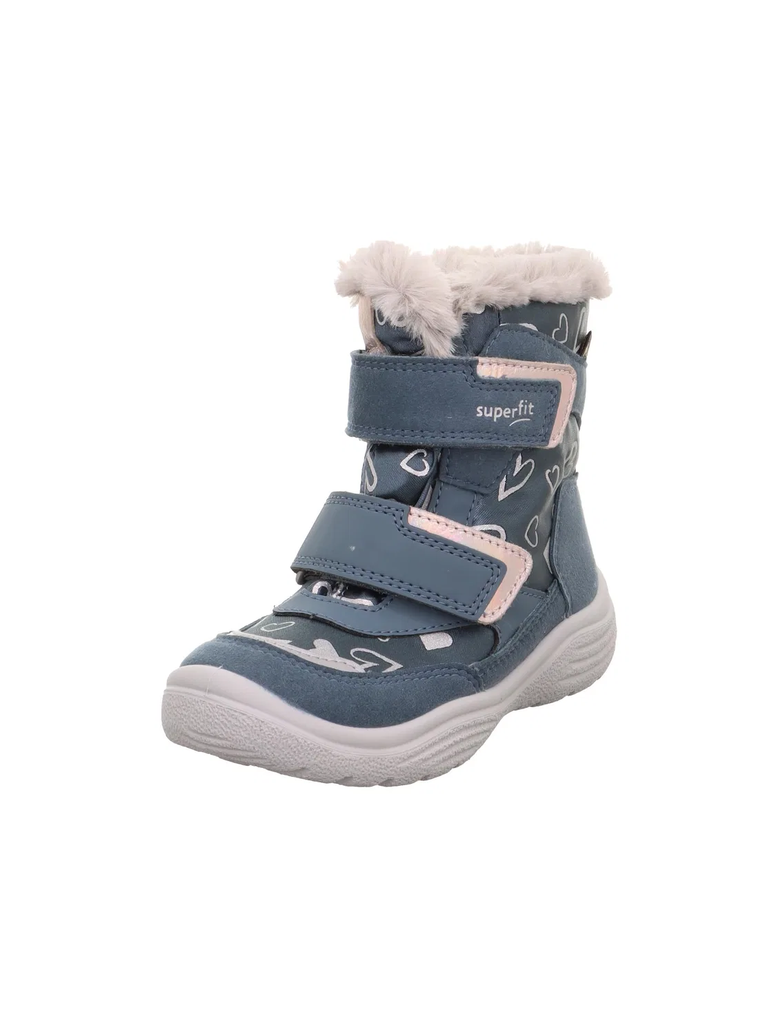 Детские снежные ботинки для девочек с кристаллами Crystal Superfit, Blue Silver 8020