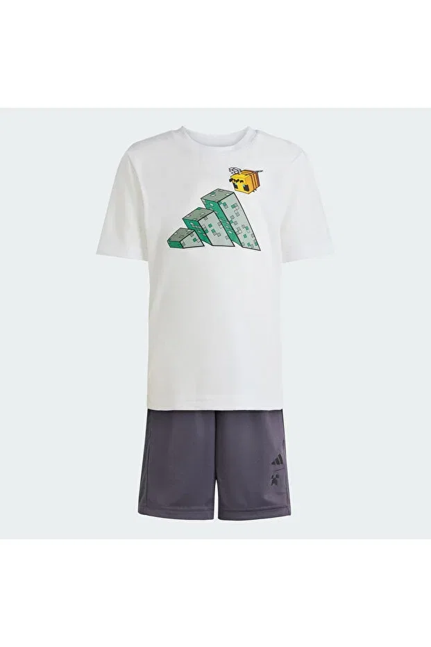 Детский спортивный комплект для девочек с длинным рукавом Minecraft Adidas, White — фото 4