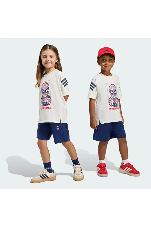 Детский спортивный комплект для девочек с коротким рукавом Adidas, White