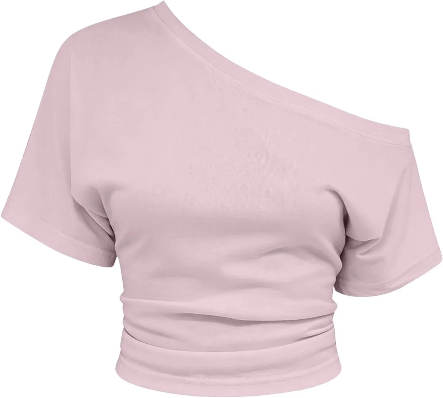 Женская футболка-кроп с защипами, модель Cinched Waist, цвет Pink — фото 3