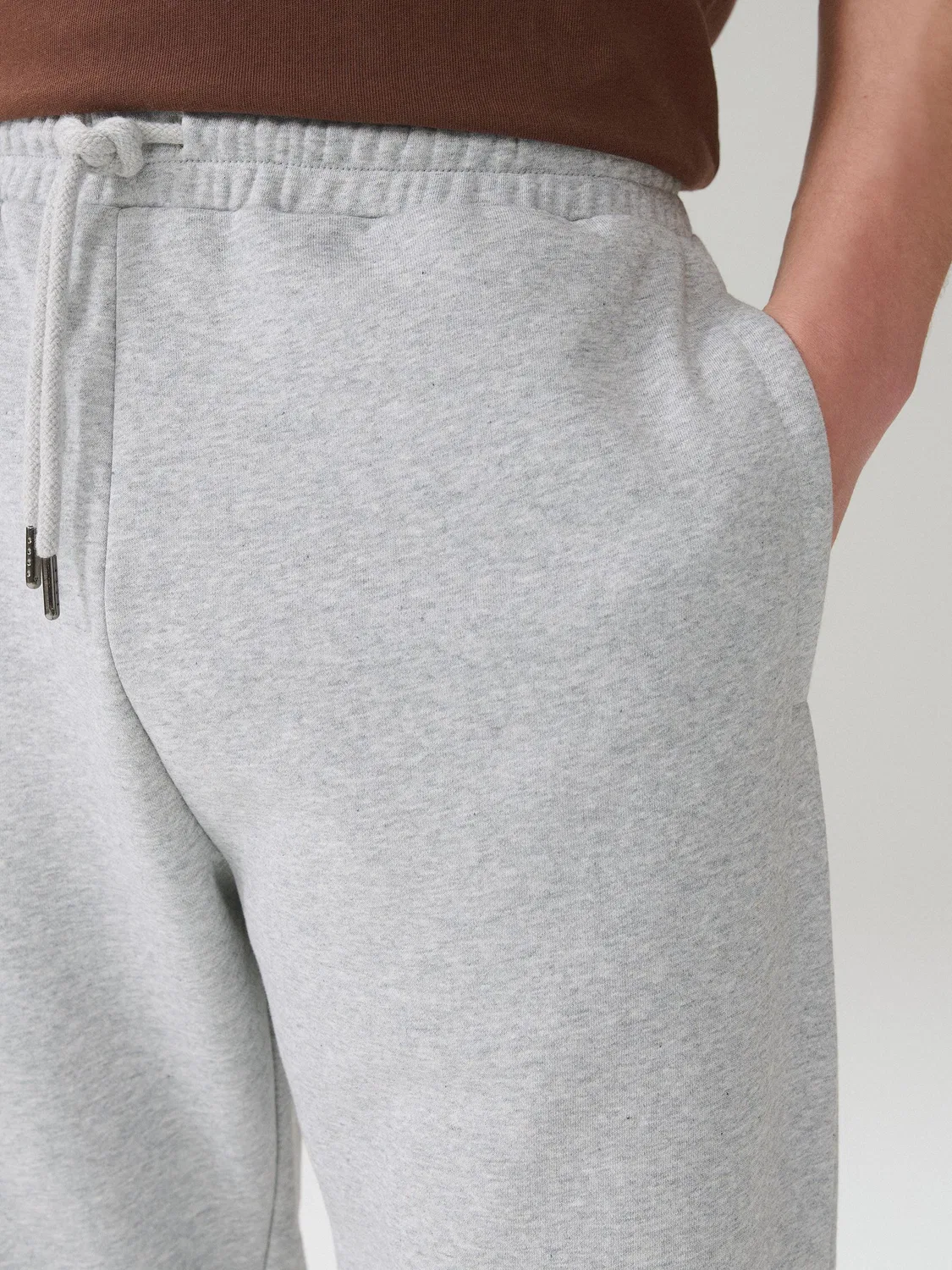 Джоггеры свободного кроя Grey Marl Relaxed Fit Brushback Next, серый меланж — фото 4