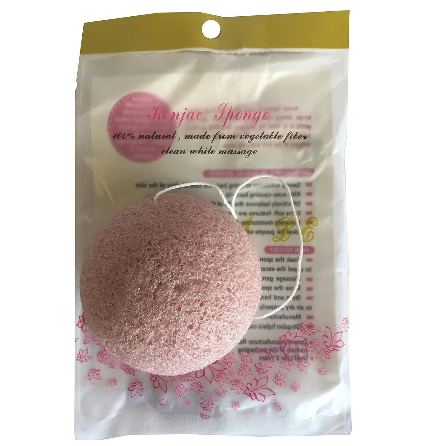 Конжаковая губка для лица и тела, Ancient Wisdom, 1 шт, 500 г, Pink — фото 4