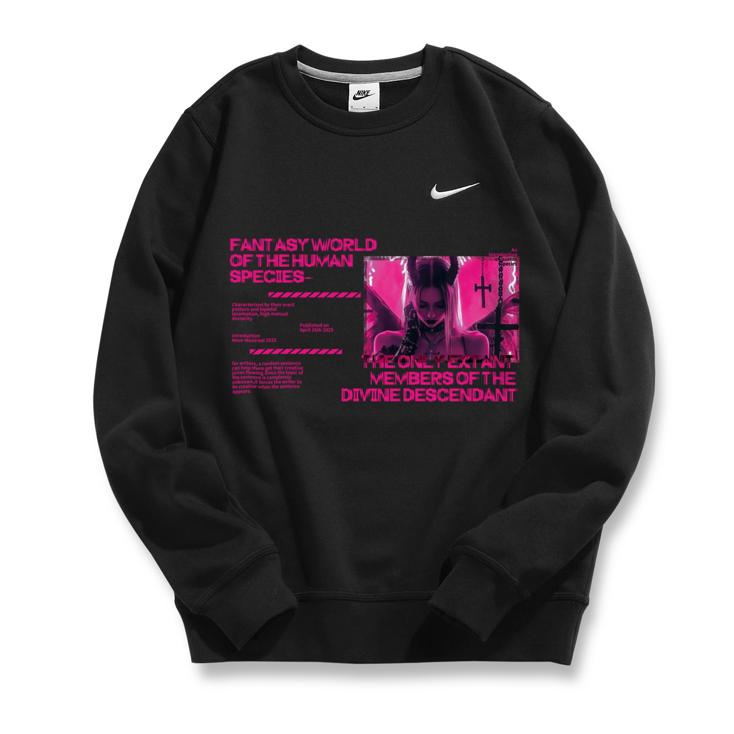 

Свитшот унисекс черный розовый Allure B Nike