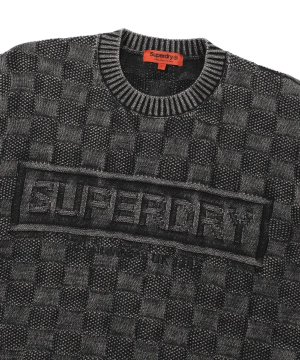 Свитер с шахматным логотипом, Superdry, черный — фото 3