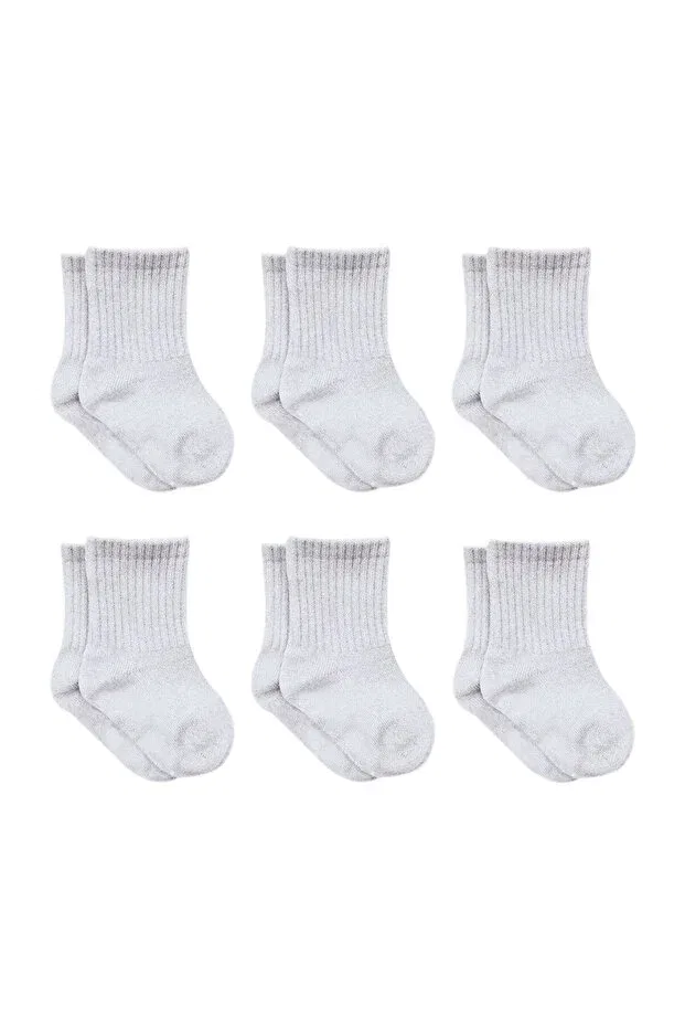 Детские носки для новорожденных хлопковые 6-Pack baby socks Bistyle, Gray