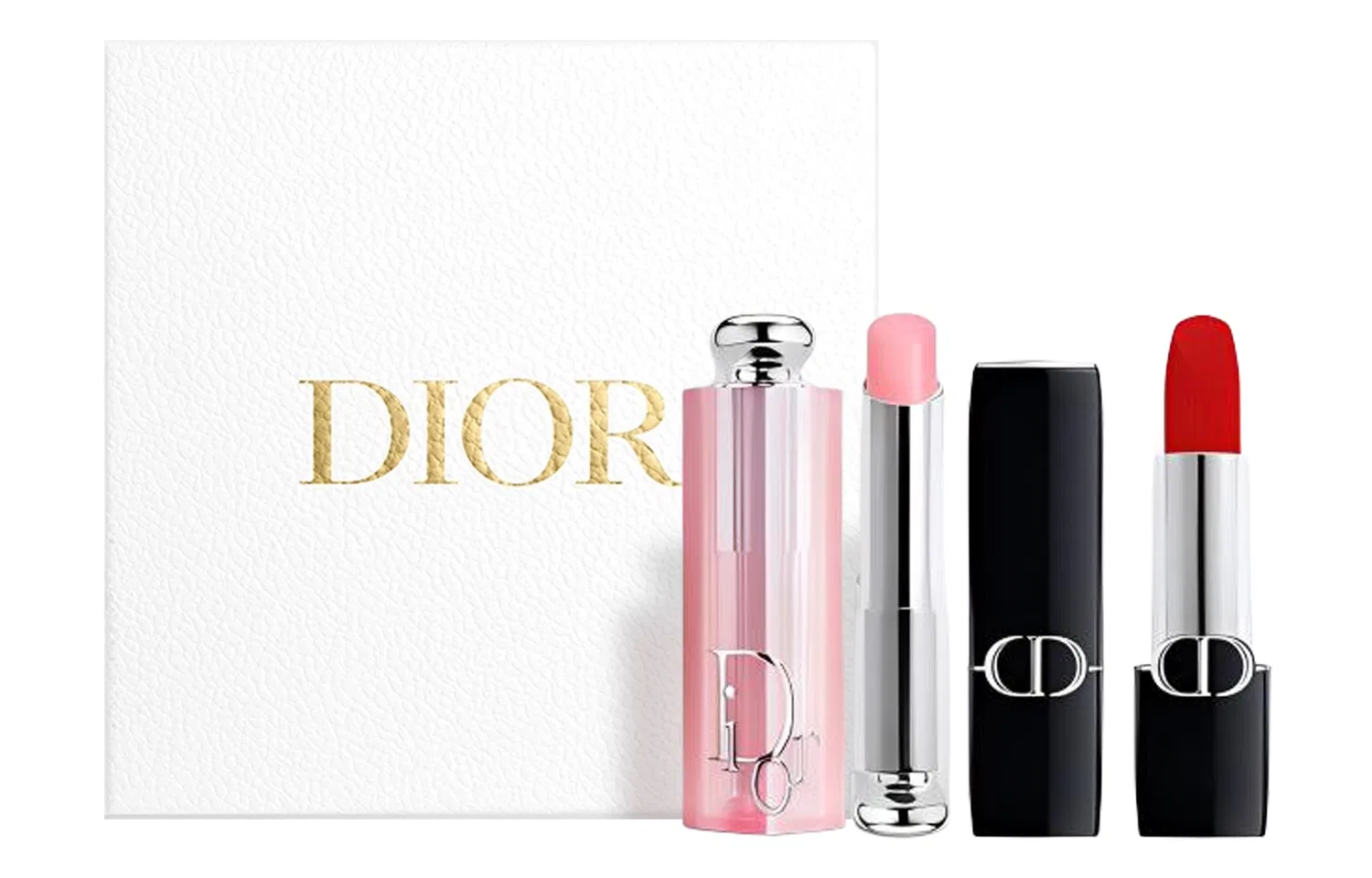 Женский набор для макияжа Radiant Blue Gold Lipstick #999 и Enchanting Lip Balm #001, DIOR, Blue Gold