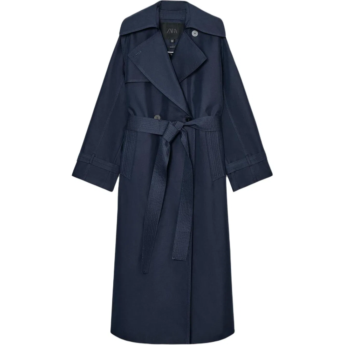 Женское пальто-тренч с лацканами ZARA, Blue
