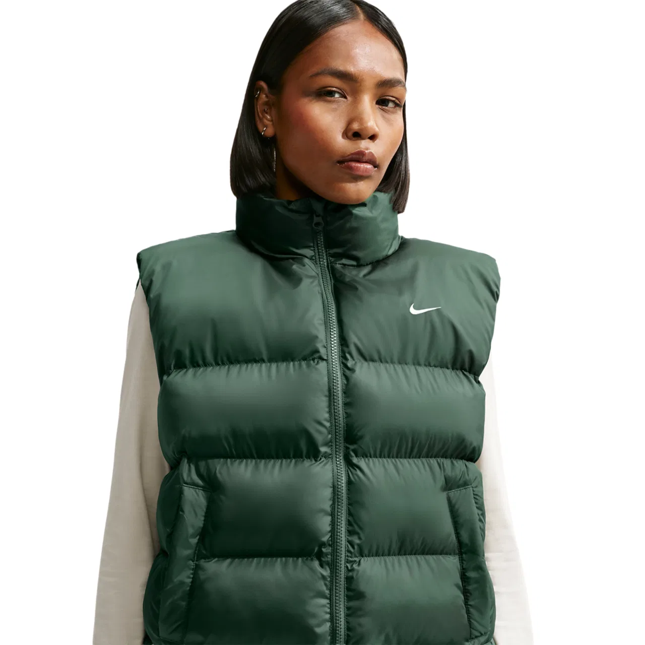 Женский жилет с утеплителем, свободного кроя, Nike Therma-FIT Synthetic Classic Vest, Nike, Camo Green/Sail
