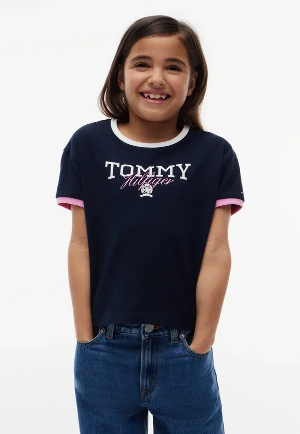 Футболка с принтом Crest tee Tommy Hilfiger dark night темно-синий
