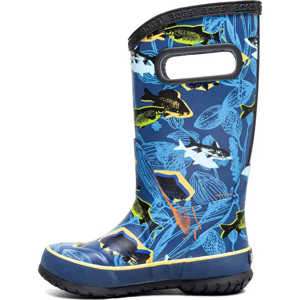 Высокие детские водонепроницаемые резиновые сапоги Bogs, Navy Multi — фото 4