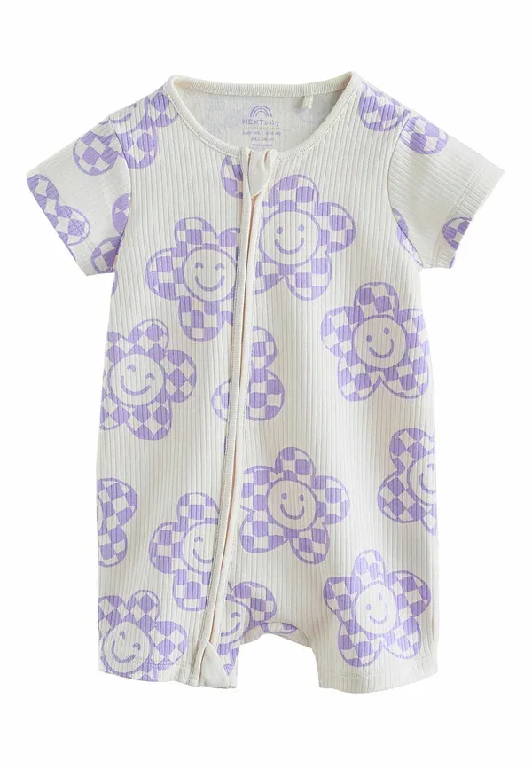 Комплект боди с принтом Regular fit two way zip baby sleepsuits 3 pack Next, Lilac Purple, фиолетовый — фото 2