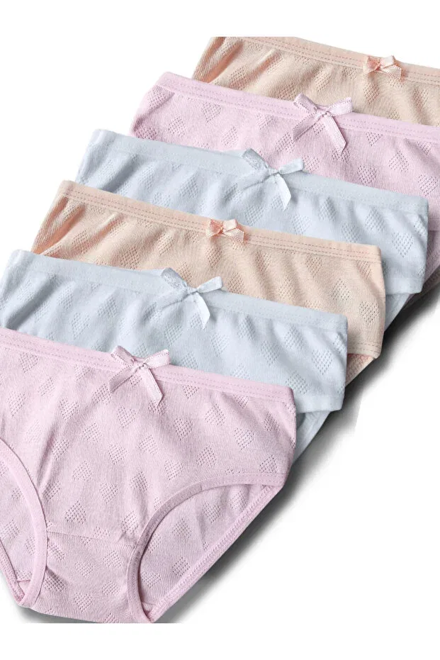 Детские трусы для девочек хлопковые комплект 6 шт Panfilia, Light Pink White Salmon