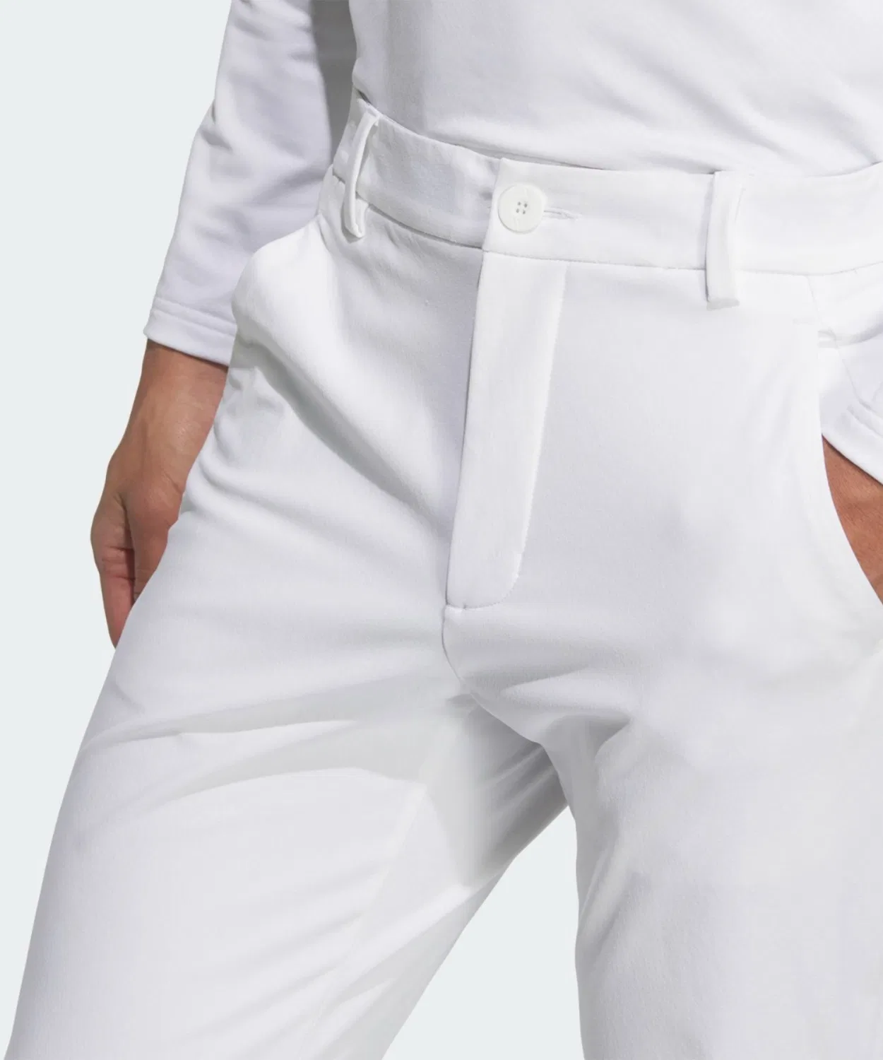 Мужские спортивные брюки с водоотталкивающей пропиткой Adidas Golf Adizero EX Stretch Active, Белый — фото 4