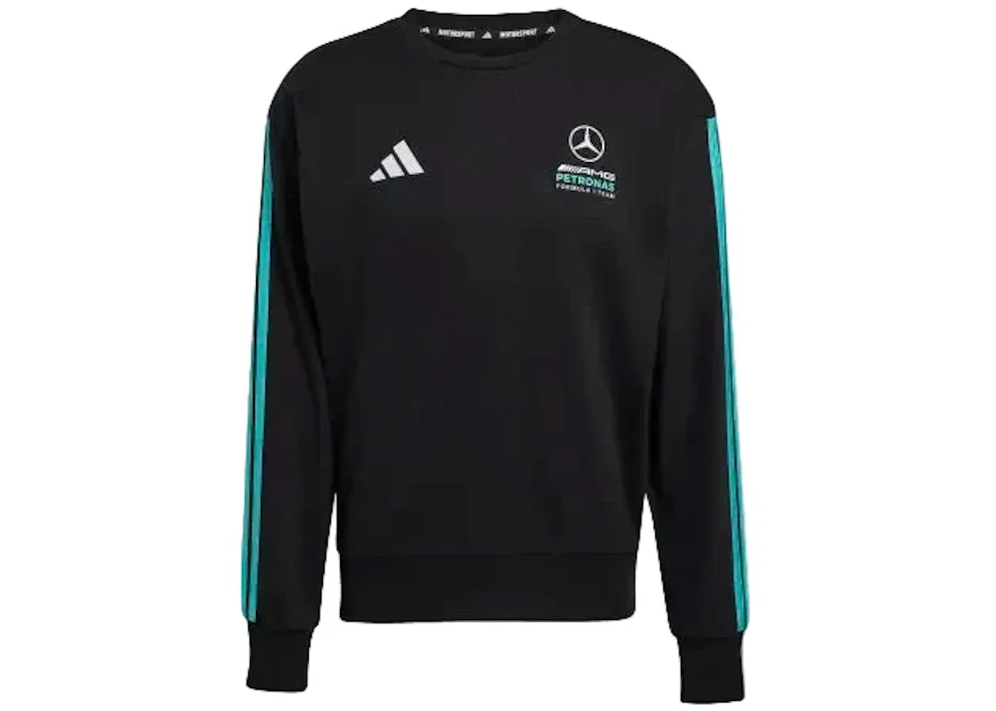 Мужской свитшот команды Mercedes AMG Petronas Formula 1 Adidas, Black Semi Mint Rush