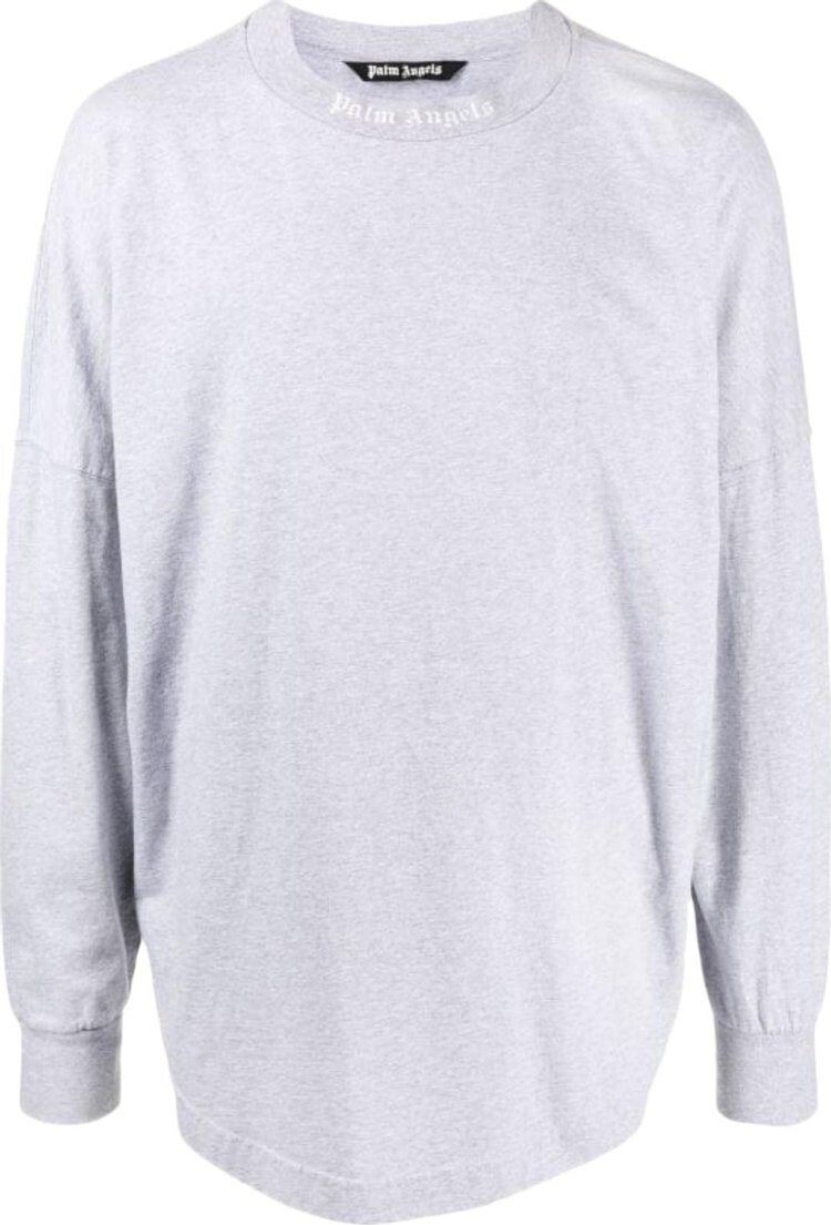 

Лонгслив Palm Angels Classic Logo Over Long-Sleeve Tee 'Grey Melange', серый