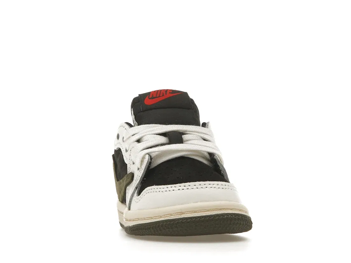 Детские кроссовки с принтом Jordan 1 Retro Low OG SP Travis Scott Olive Jordan, Sail/University Red/Black/Medium Olive — фото 2