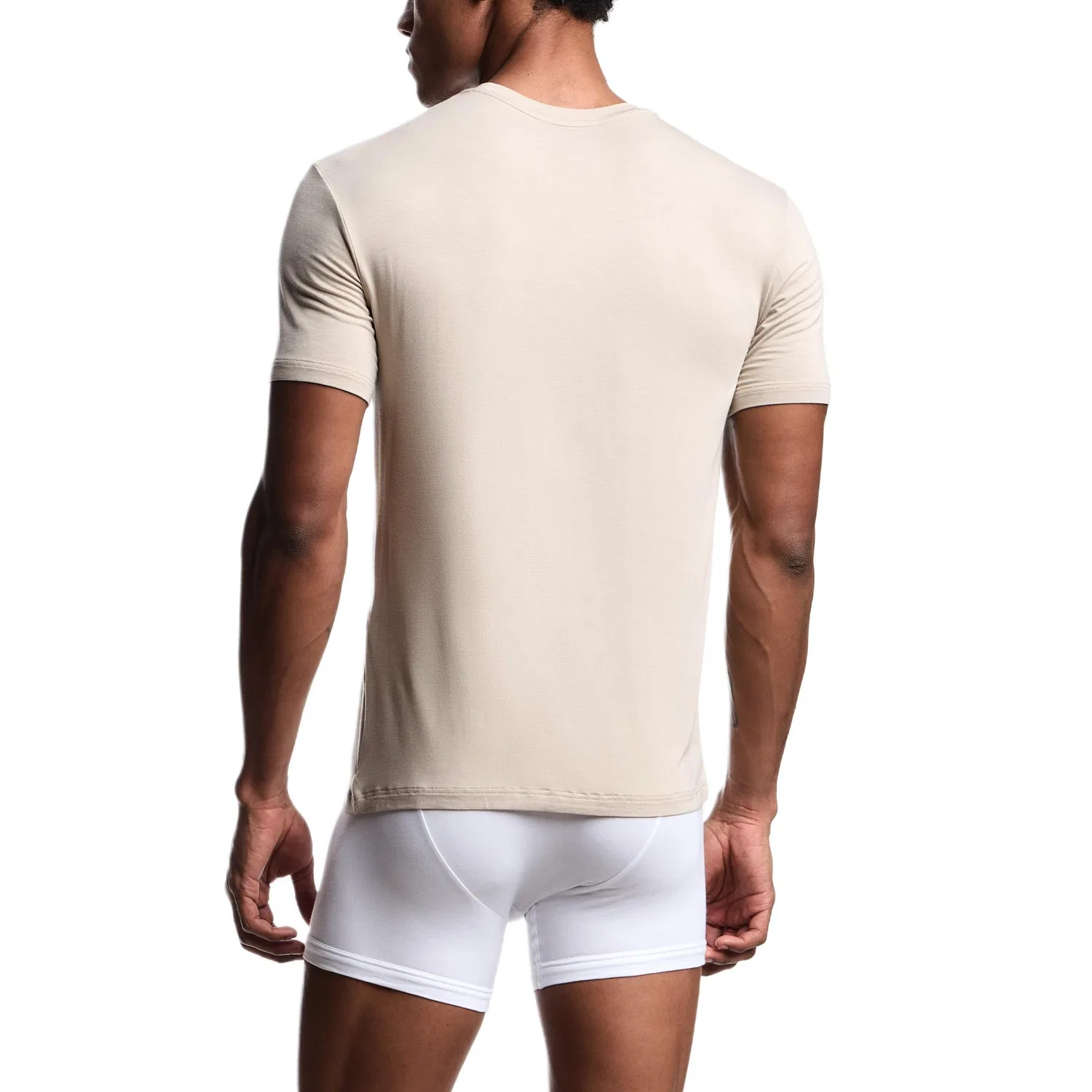 Мужской комплект футболок с коротким рукавом EMPORIO ARMANI SS26 2 Pack, Белый+Коричневый — фото 4