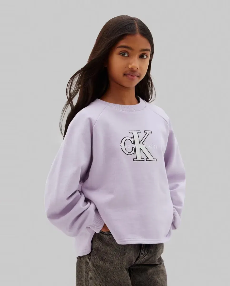 Детская худи для девочек с логотипом Calvin Klein, Morado — фото 4
