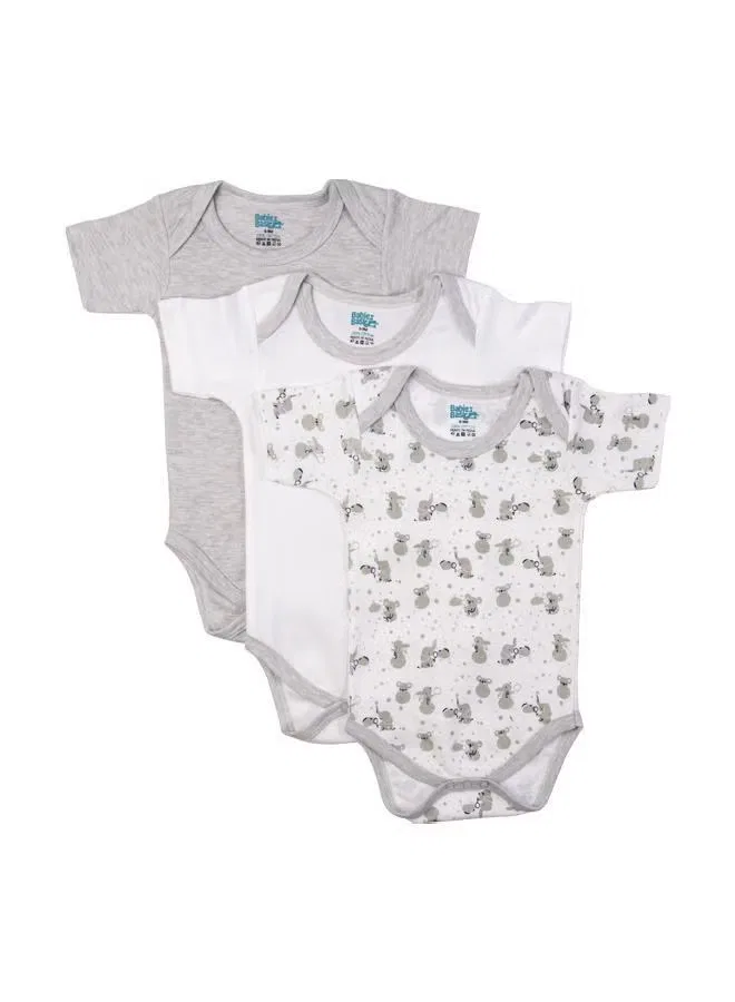 Боди-комбинезон с принтом, комплект из 3 штук, Babies Basic, разноцветный