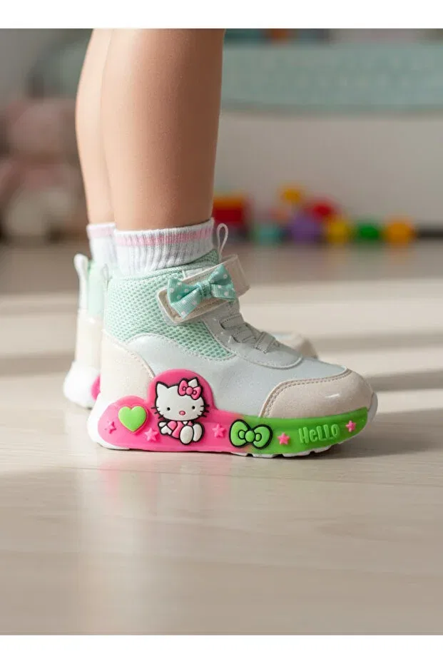 Детские сапоги для девочек с бантом Foopi, Water Green