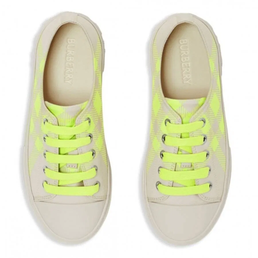Кеды с принтом Kids Jack Check Burberry, Vivid Lime Ip Chk — фото 2