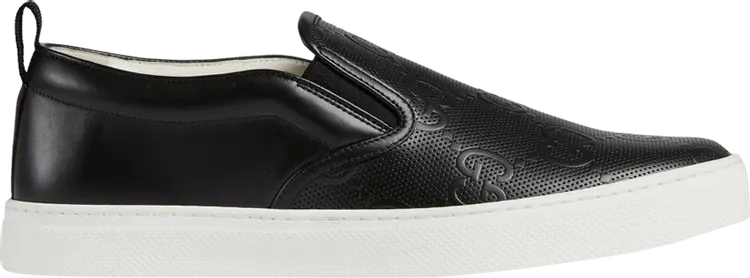 Кроссовки Gucci Slip-On GG Embossed - Black, черный